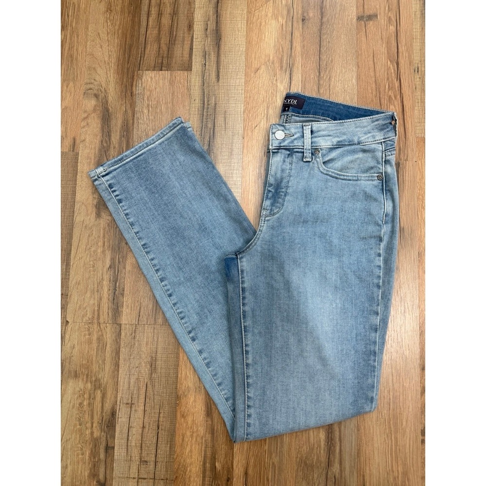 NYDJ Marilyn Straight Jeans Women Size 4 Light Wash Lift Tuck Stretch